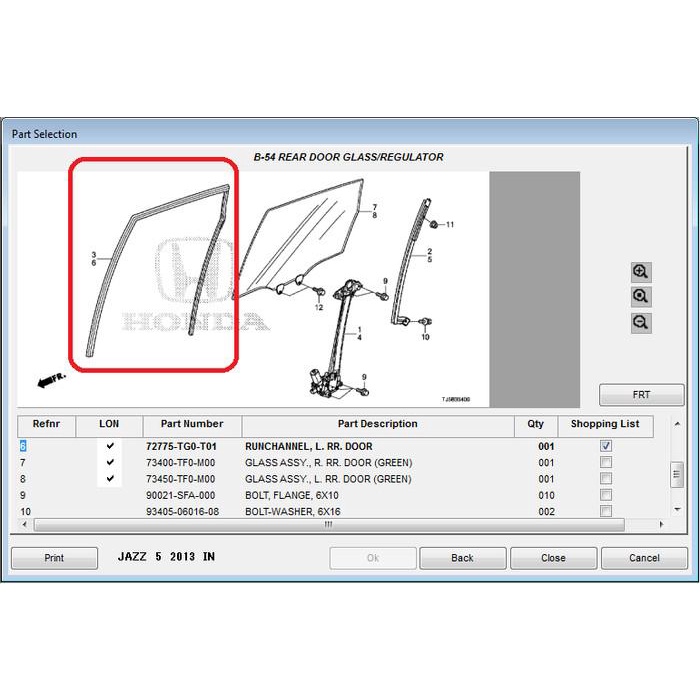 Karet Chanel Karet Kaca JAZZ GE8 2008-2013 Original