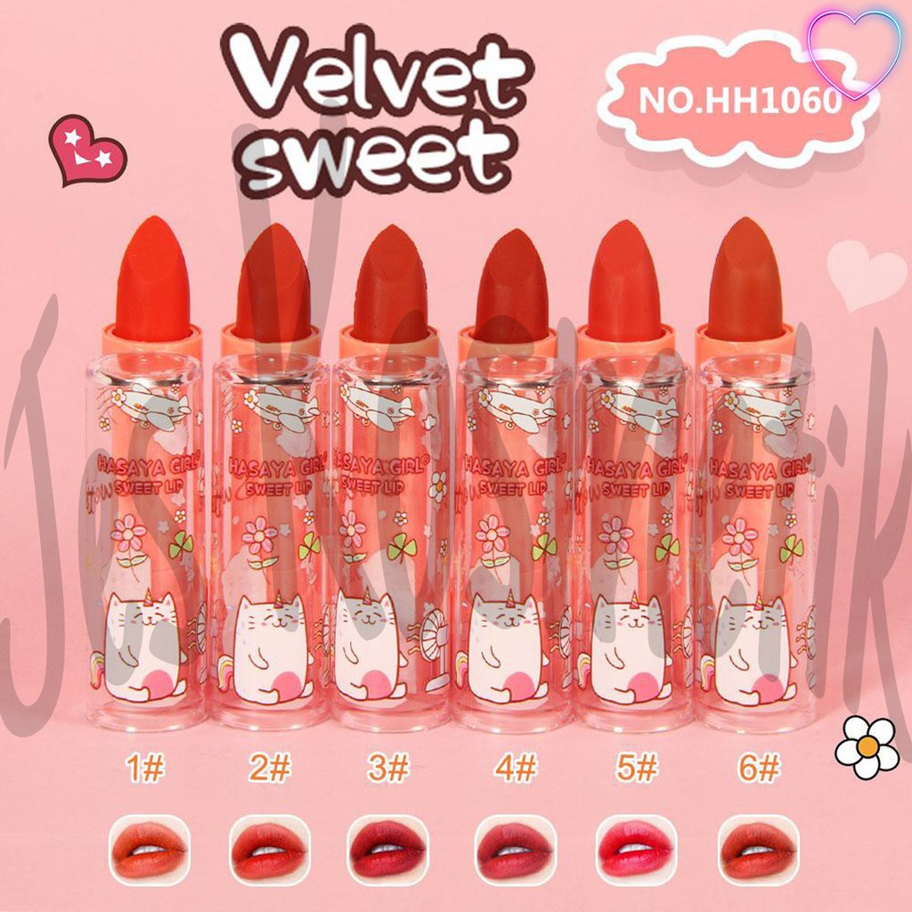 [PER PCS] Hasaya Girl Lipstik Matte Velvet Sweet / Grosir Kosmetik