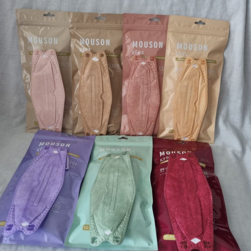 KF 94 MOUSON WARNA 4PLY TERBARU MASKER KF 94 KOREA (TALI SENADA) KF94 MOUSON