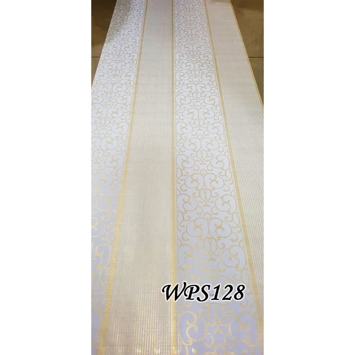 Jual WPS128 Wallpaper White Silver Gold Vector Stiker Hiasan Dinding 