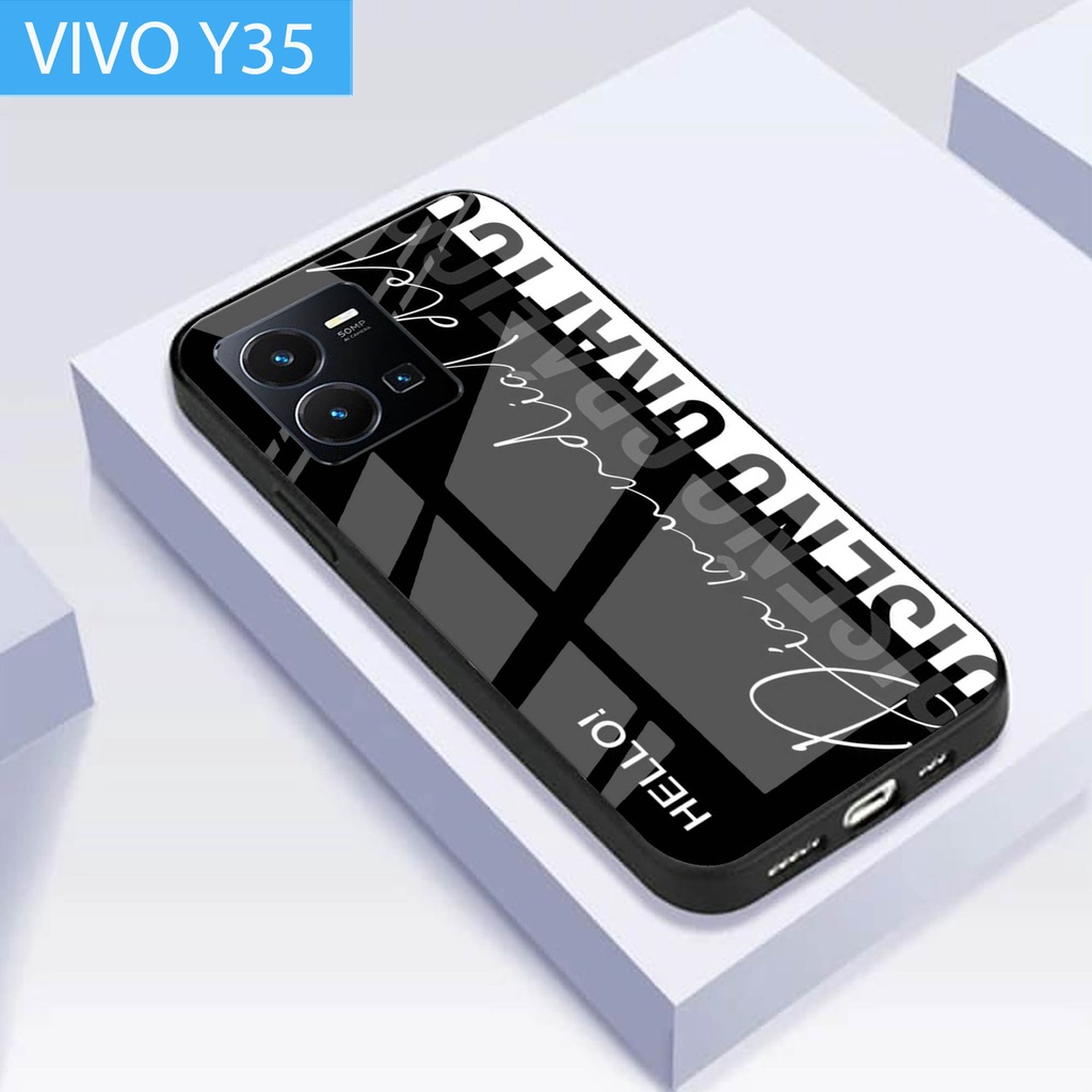 (S58) Case  Glass VIVO Y35 - casing Terbaru handphone - VIVO Y35  - pelindung handphone - VIVO Y35