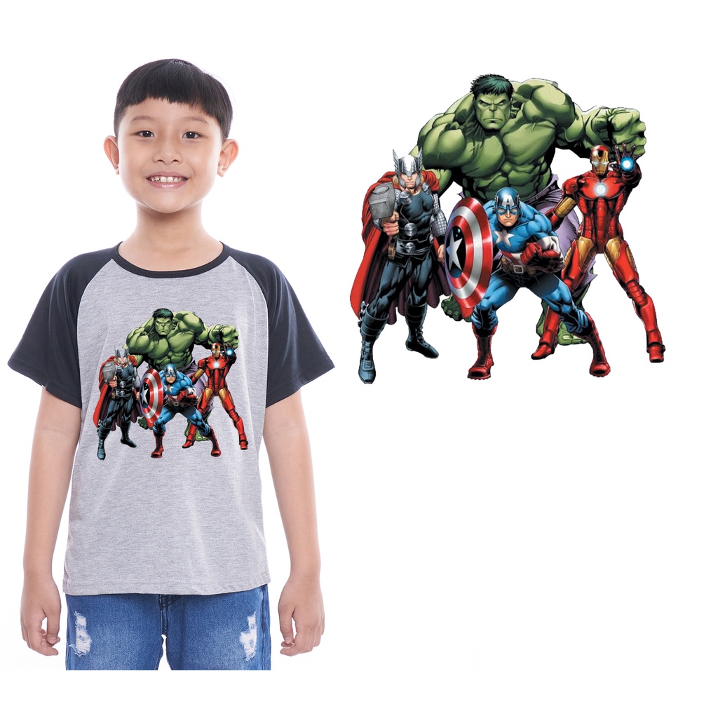 Kaos Raglan Anak Gambar Super Hero Lengan Pendek