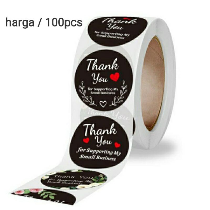 

100pcs stiker segel lebel thank you stiker hampers bulat