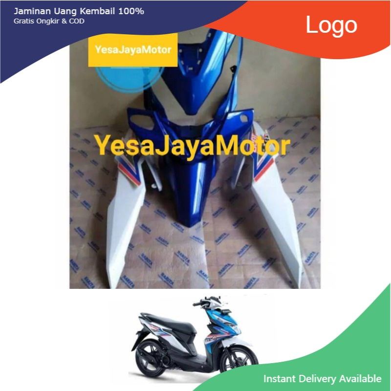Body Halus Honda Beat ESP All New 2016-2019 Biru Putih / Body halus Beat