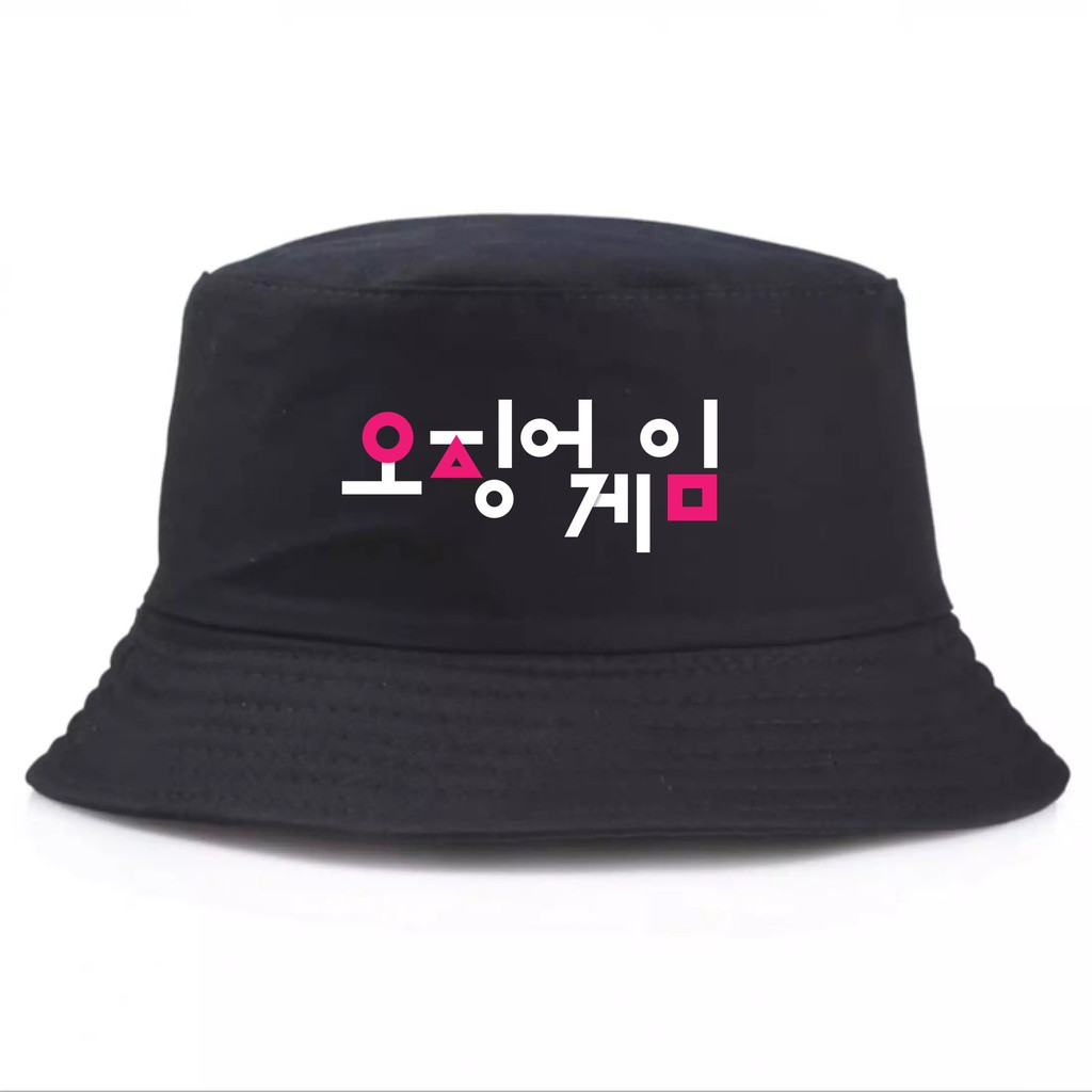 Topi Bucket Dewasa Bulak Balik Sablon korea Huruf Laten