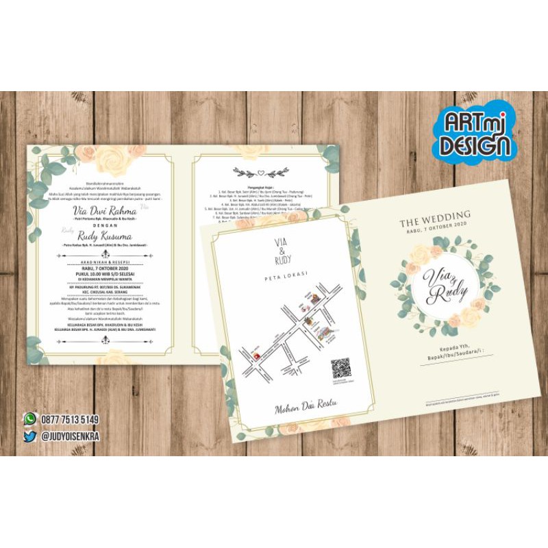 Surat undangan pernikahan simple elegan Separasi full color
