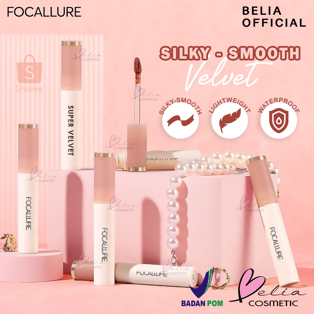 ❤ BELIA ❤ FOCALLURE Velvet Smooth Lip Glaze FA196 | Lip Cream | Lipstik | Lip Paint | Tahan Lama | Waterproof | BPOM