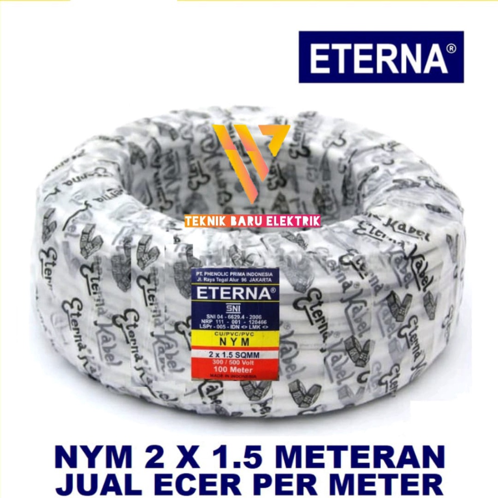 ETERNA KABEL NYM 2X1.5 3X1.5 2X2.5 3X2.5 KAWAT TEMBAGA PER METER - GROSIR - SNI LMK ORIGINAL