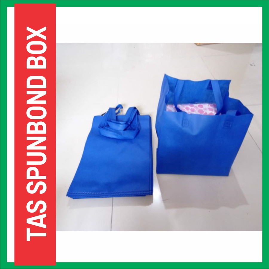 tas spunbond nasi kotak box 22x22 Tas Kain Kotak Nasi tas kue polos - goodie bag tas besek