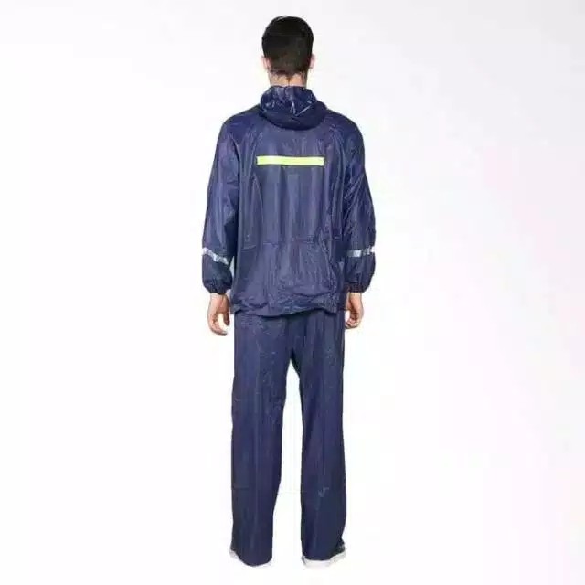 Jas Hujan Raincoat Mantel Hujan Murah Jaket Celana SPACY Dolphin Blue 961 Scotchlight