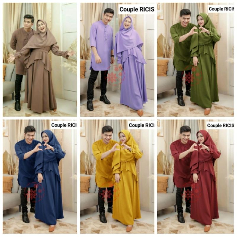 RICIS COUPLE Plus Pasmina,Baju couple terbaru 2021