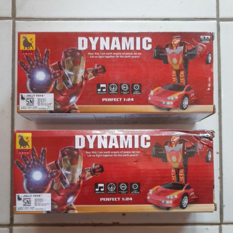 Mainan Maenan Anak Laki Laki Anak Cowok Mobil Transformer Model Karakter Superhero Ironman Bisa Beru