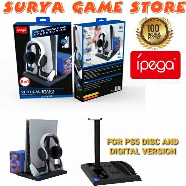 Ipega 6 In 1 Vertical Cooling Fan,Charging,Storage Stand For Ps5