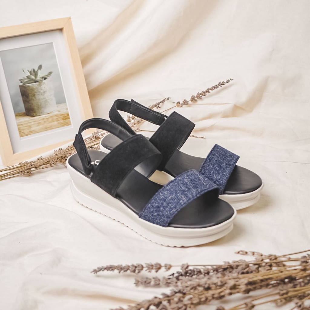 Sarasara BELLINA Sandal Wedges Trendy Hak Tinggi Casual Kasual Wanita Murah Berkualitas Terbaru-3