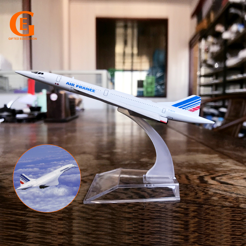 Miniatur Diecast Pesawat Terbang Air France Concorde Bahan Metal Skala 1 / 400