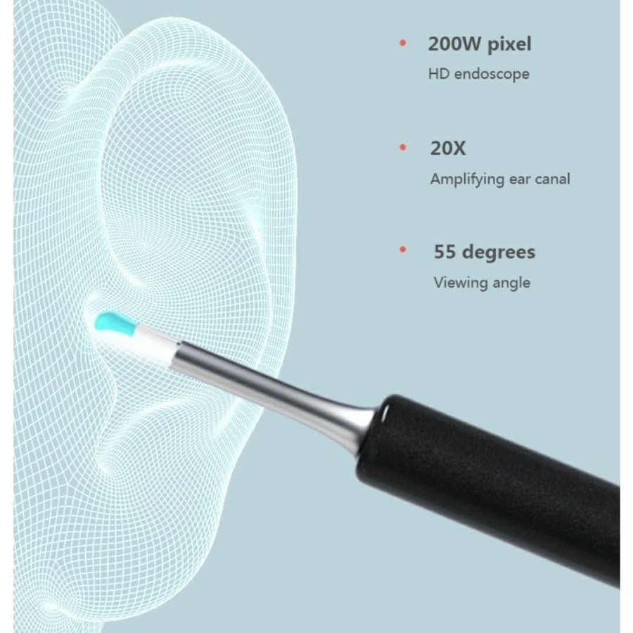 BEBIRD T5 Smart Visual Ear Stick 200W Korek Kuping Pembersih Telinga - Hitam