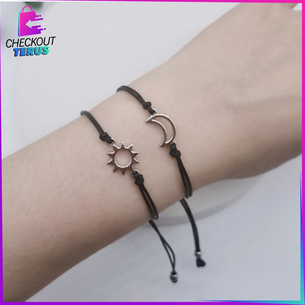 CT K65 Gelang Tali Persahabatan Korean Style Bentuk Anyaman Gelang Pasangan dan Sahabat etnik Fashion Gelang BFF Lucu