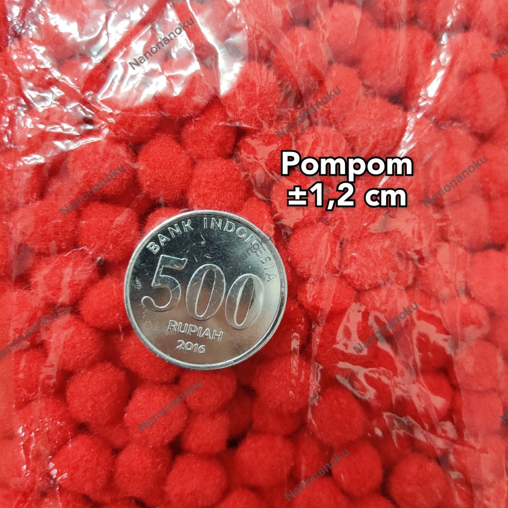 [100 pcs] Pompom 1,2 cm Bola Bulu Craft