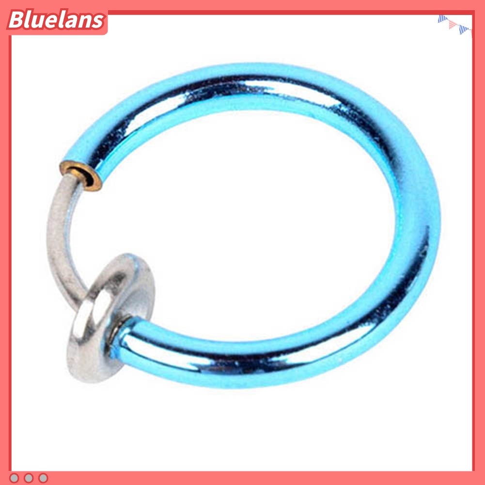 Bluelans 2 Pcs Fake Clip on Spring Nose Septum Ring Earring Non Piercing Unisex Jewelry