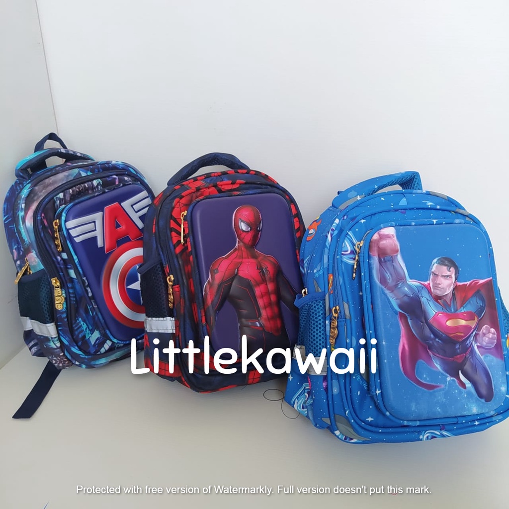 LK/Tas Ransel Sekolah Hardcase Frozen Unicorn Avengers Superhero TK PAUD Mix Import