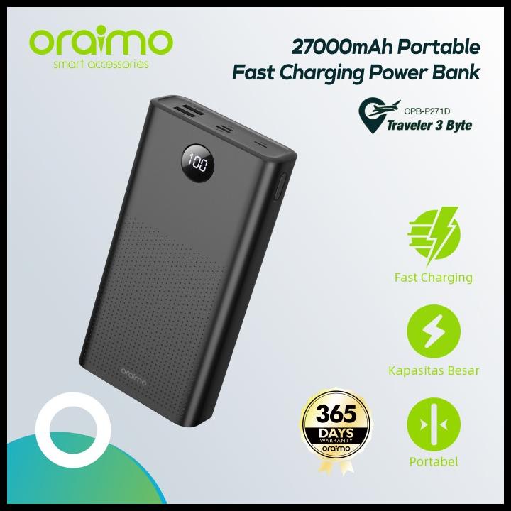 Oraimo Dual Usb Port 27000Mah Power Bank Fast Charging 2.1A Opb-P271D