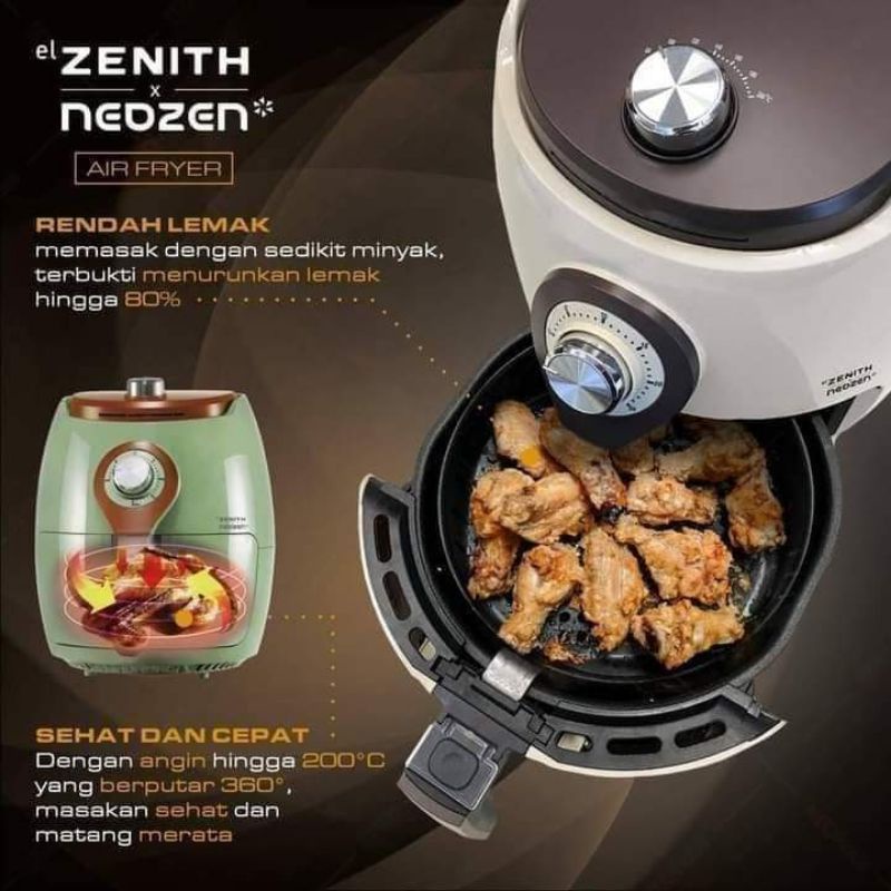 El Zenith X Neozen Air Fryer Alat Masak Kapasitas 3.2L
