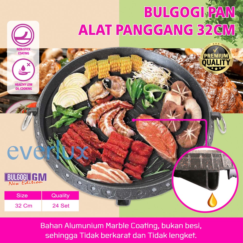 Bulgogi Pan GM Panci Cookware panggang round grill pan steam bbq 2150