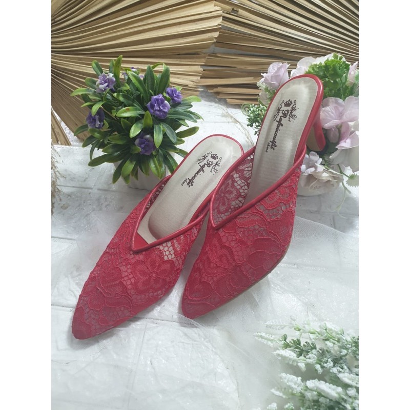 sepatu johana merahcabe 7cm lancip