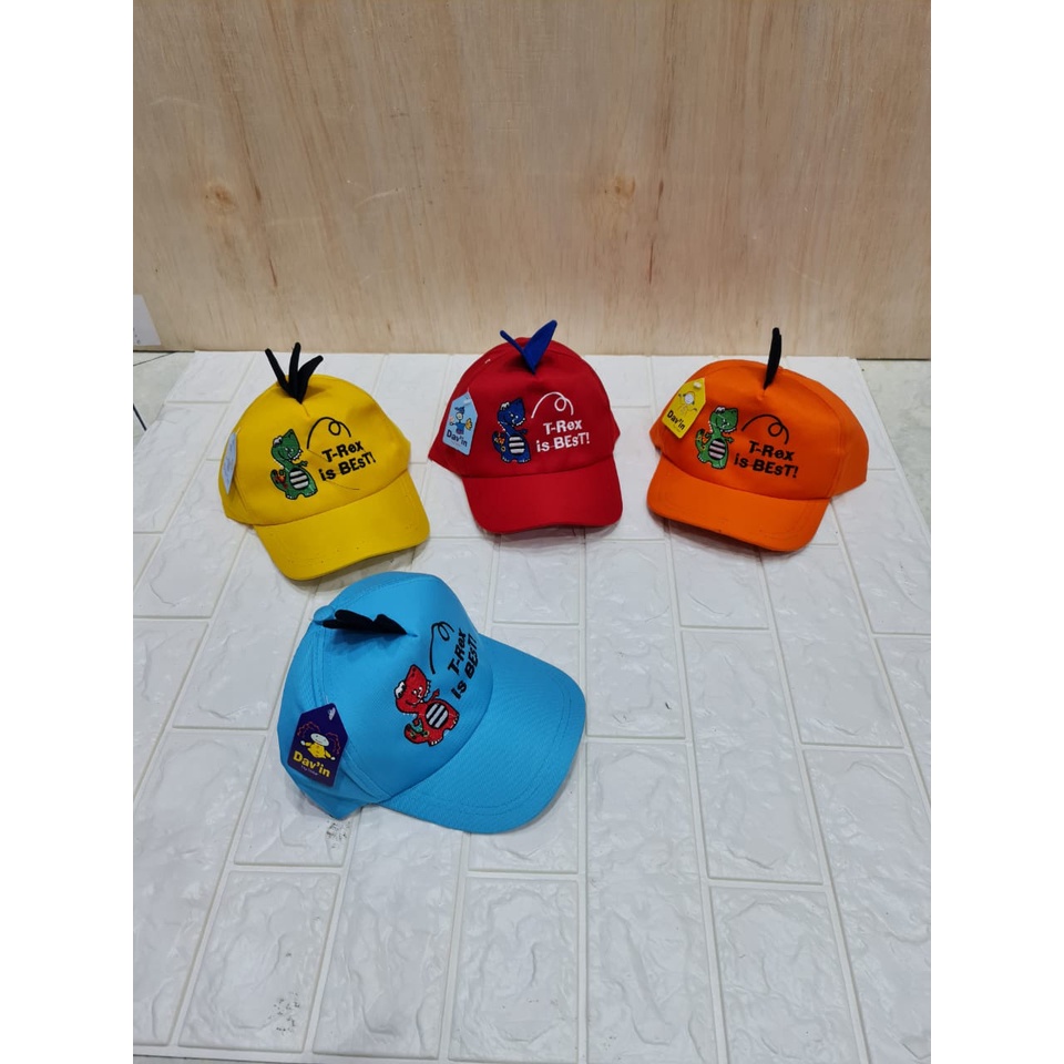 TOPI Anak MODEL T-REX BORDIR/ Topi anak pria dan wanita TREDY DENGAN GAYA MODIS TERBARU/ REAL PICK