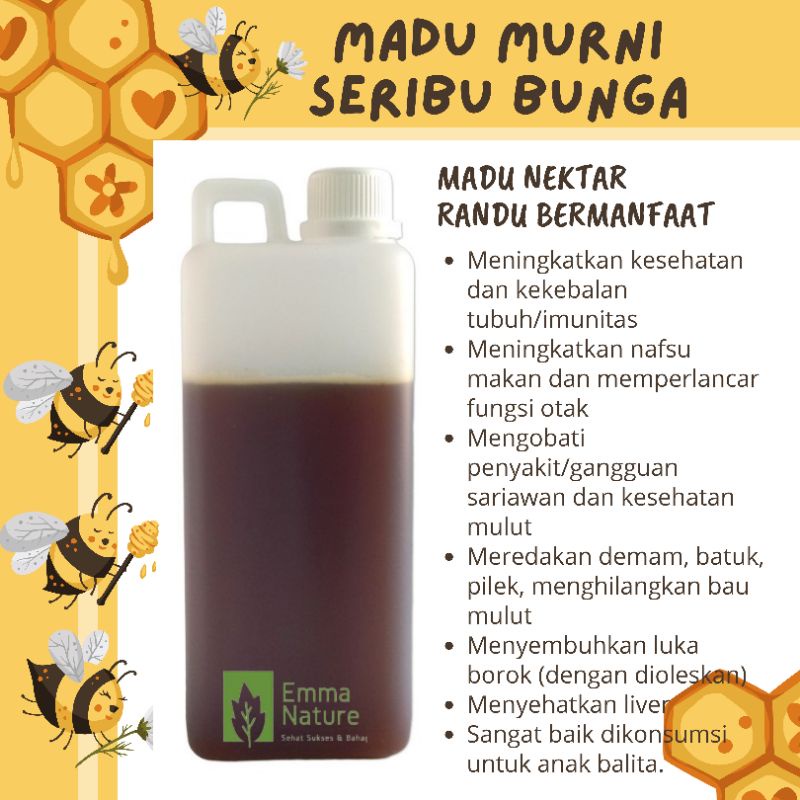 Madu Murni Nektar Randu Bunga Seribu Bunga 1 Kg Kemasan Jerigen