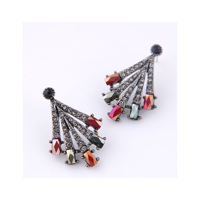 LRC Anting Tusuk Fashion Colorful Flash Drill Earring A58817