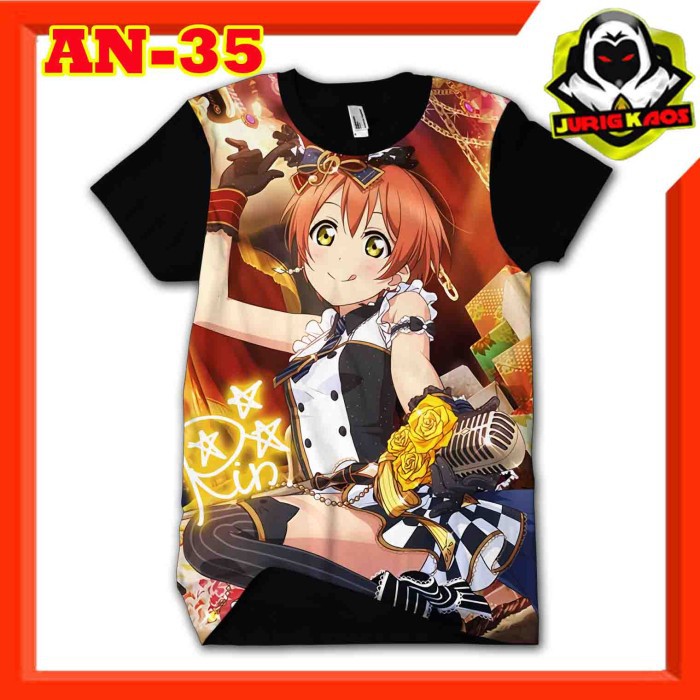 Kaos HOSHIZORA RIN Krakter anime love live Baju Remaja Dewasa