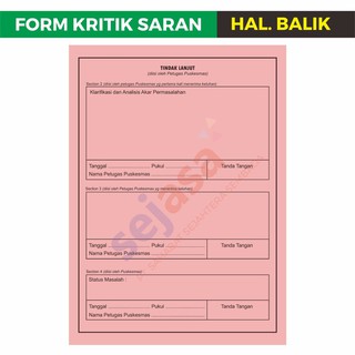 Jual Form Saran Dan Kritik / Lembar Saran Keluhan Pelanggan | Shopee ...