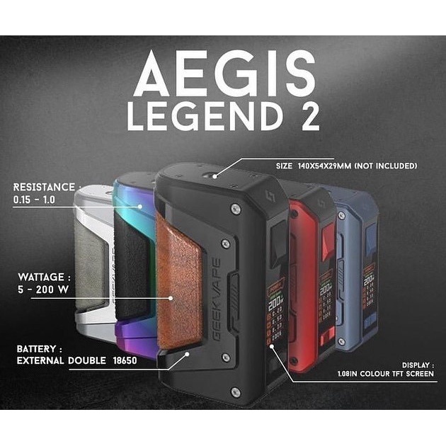 Authentic Geekvape L200 Aegis Legend 2 200W Box Mod