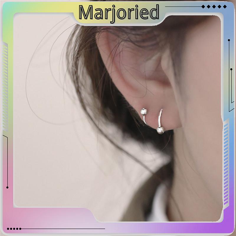 1 Pasang Anting-Anting Sederhana Baru Kepribadian Wanita Minoritas Double Spiral Ear Studs-MJD