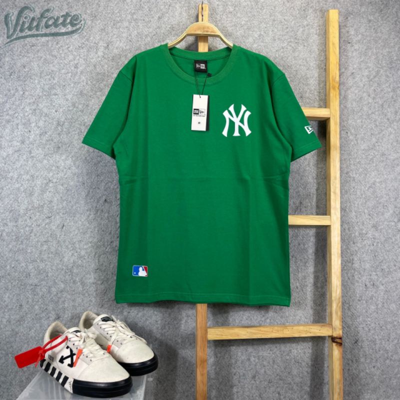 KAOS T-SHIRT NY YANKEES LOGO SMALL GREEN AUTHENTIC PREMIUM