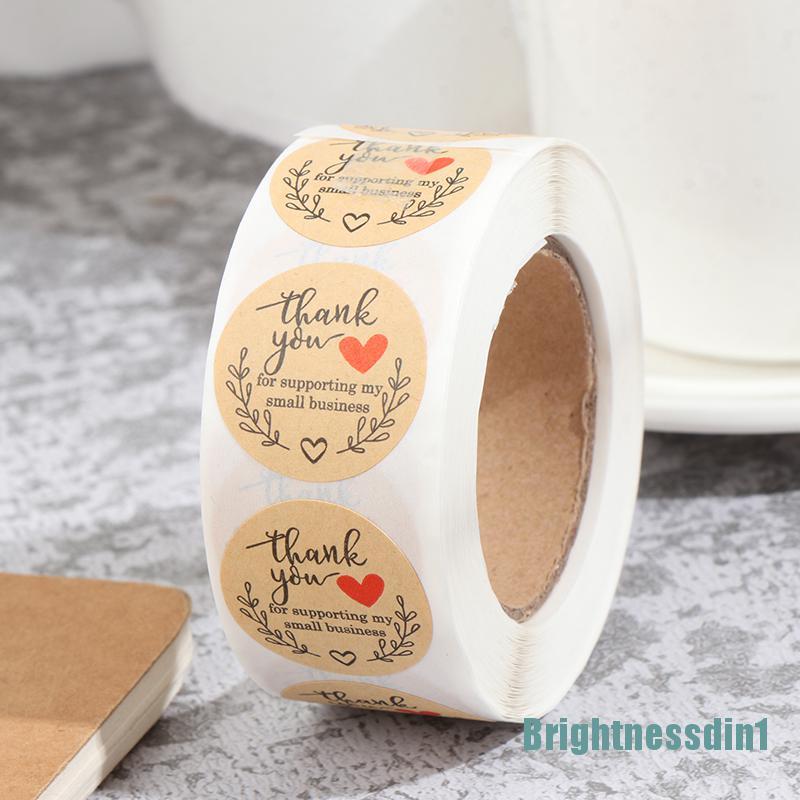 (Brightnessdin1) 500pcs / Set Stiker Label 3 Ukuran Tulisan Thank You Untuk Amplop / Scrapbook