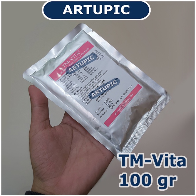 TM-Vita 100 gr Elektrolit Multivitamin Mineral Anti Stres Unggas Ayam Meningkatkan Produksi Ternak Menjaga Stamina Menjaga Fungsi Pankreas Hewan Ternak Ayam