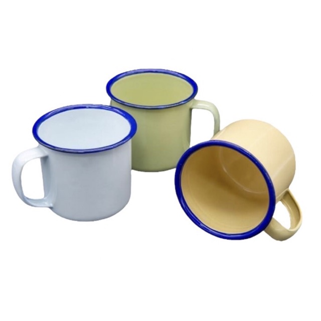 Souvenir Jadul Gelas Mug Kaleng Cangkir Enamel 7CM Warna Warni