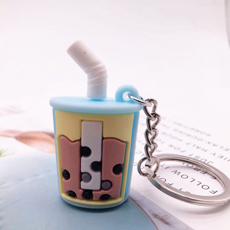 Neola Gantungan Kunci Minuman Booba Susu Lucu Bahan Rubber Silikon