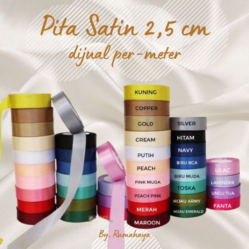 

(PER-METER) Pita Satin Premium 2,5 cm | Pita Hampers