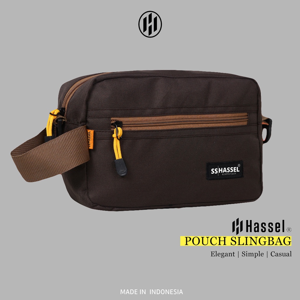 Tas Selempang HASSEL POUCH / Tas Pria / Tas Handbag - Coklat