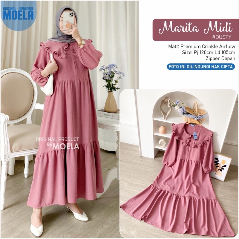 MARITA / MARITA #2 MIDI DRESS by Moela
