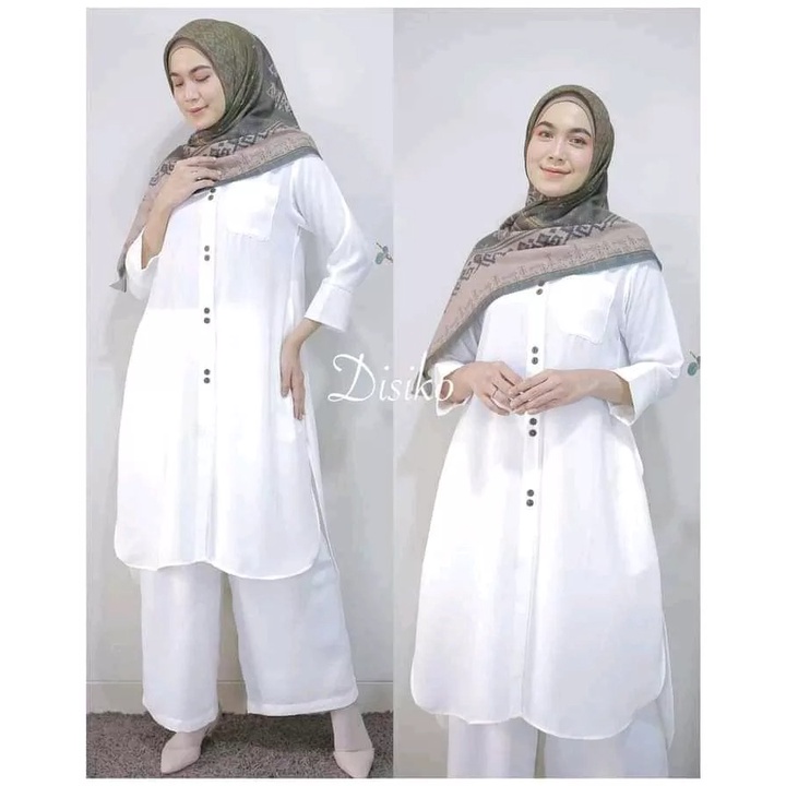 [TERBARU] Nathalie Sett Setelan Tunik Muslim Polos SUPER JUMBO Terbaru 2023//Sett Muslim Jumbo Terla