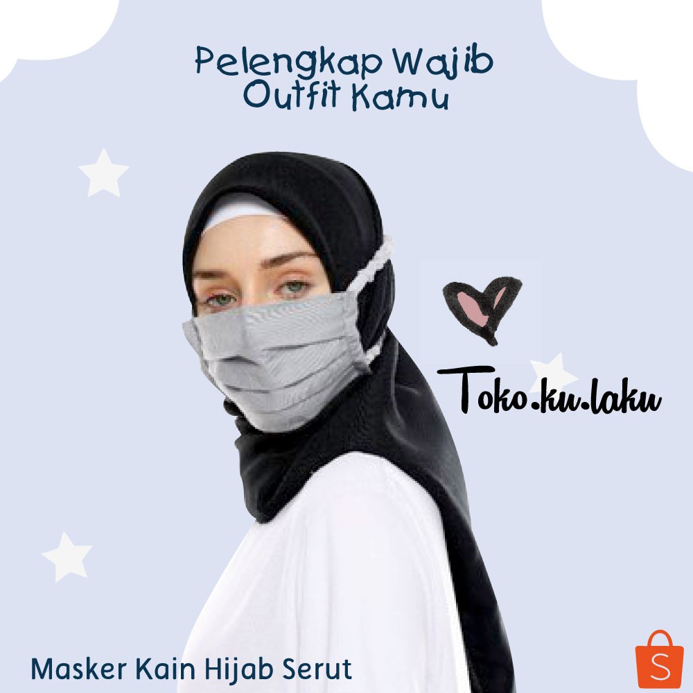 Masker Kain Serut Lusinan / Aksesoris Wanita Termurah Berkualitas Premium - By toko.ku.laku