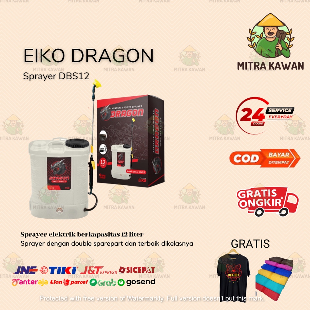 Sprayer elektrik 12liter alat semprotan hama semprotan desinfektan DRAGON