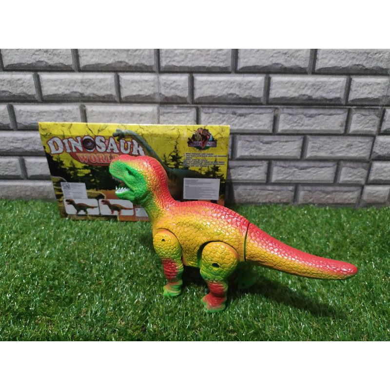 Mainan hewan dinosaurus bisa berjalan nyala musik - mainan dinosaurus anak murah