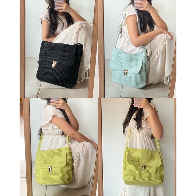 TAS SELEMPANG BESAR RAJUT MURAH