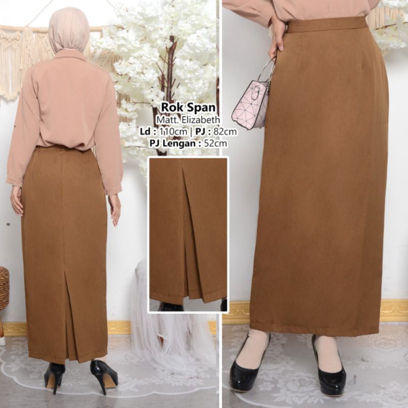 Rok span warna khaky tuabahan katun