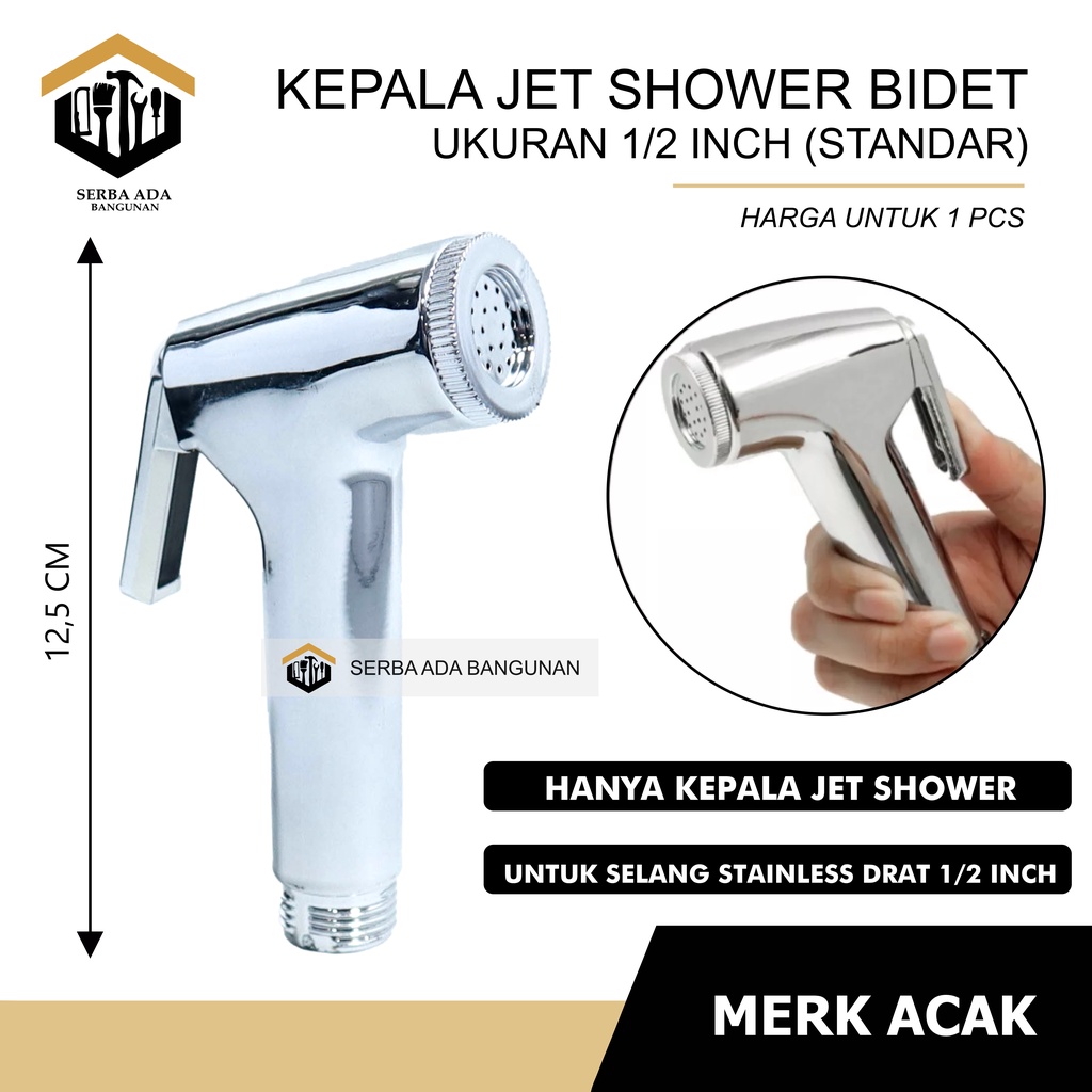 KEPALA JET SHOWER CHROME PVC GOOD QUALTY / KOMPLIT LGS PASANG / SEMPROTAN BIDET WC PIPIS TOILET